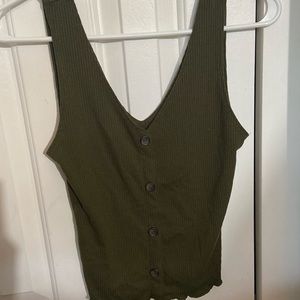 Green Button Up Tanktop